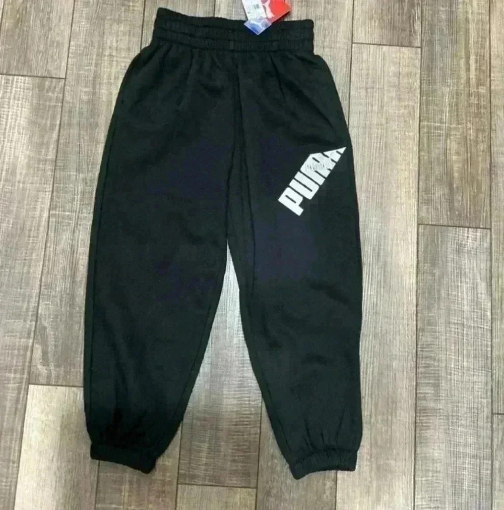 Girls Puma Sweatpants Size Small Black Holographic